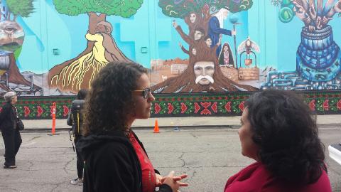 Ana (on right) view murals.