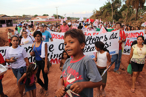 Protest Against Belo Monte Dam in Altamira, Brazil