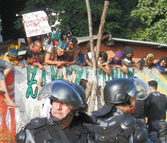 Indigenous Protesting Taking of Land in Rio